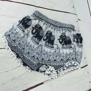 Boho elephant shorts